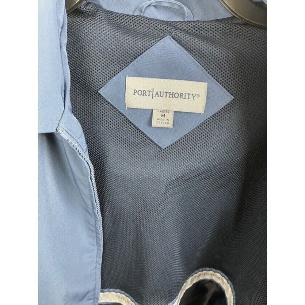 Port Authority Full-Zip Mock-Neck Jacket Women Medium Blue Windbreaker - Picture 7 of 8